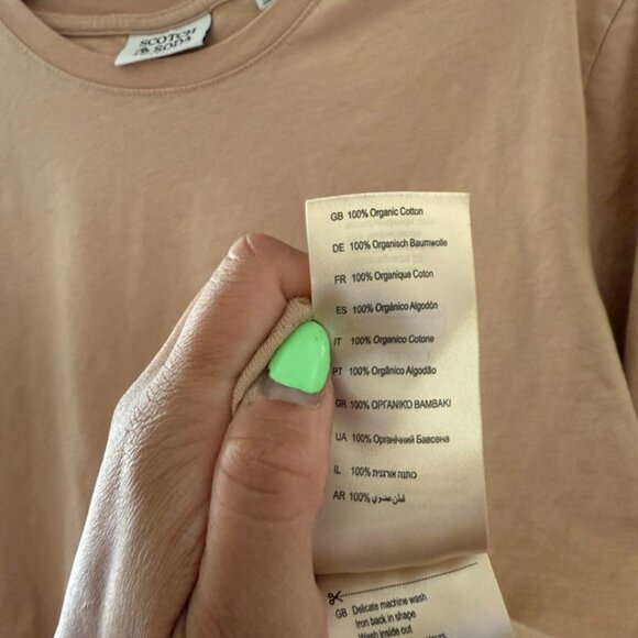 Scotch & Soda Regular Fit Logo T-shirt Mens XL Graphic Neutral Versatile Tee - Picture 6 of 6